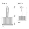 Mercer luminaire suspendu en verre soufflé Marset dimensions